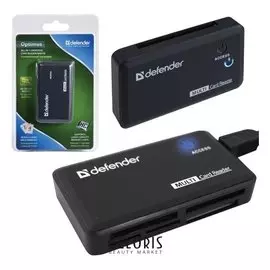 Картридер Defender Optimus USB 2.0, порты Sd/mmc, TF, M2, MC, CF, XD, 83501