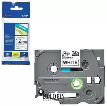 Картридж для принтеров этикеток Brother Tze231, 12 мм х 8 м, чёрный шрифт, белый фон, ламинированная