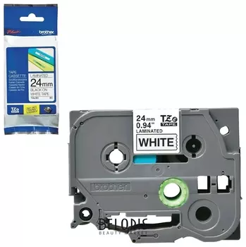 Картридж для принтеров этикеток Brother Tze251, 24 мм х 8 м, чёрный шрифт, белый фон, ламинированная
