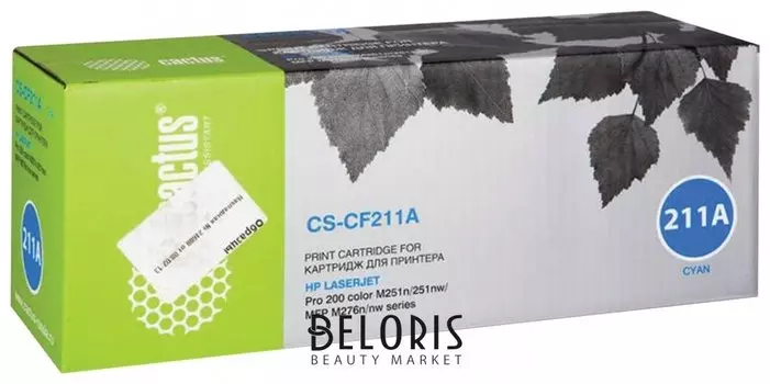 Картридж лазерный Cactus (Cs-cf211a) для Hp Laserjet Pro 200 M276n/m276nw, голубой, ресурс 1800 стр.
