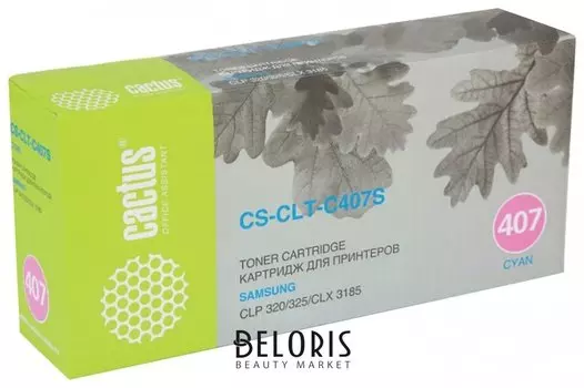 Картридж лазерный Cactus (Cs-clt-c407s) для Samsung Clp-320/325/n, голубой, ресурс 1000 стр.