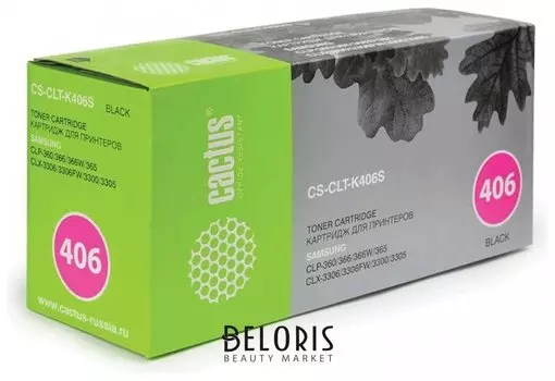 Картридж лазерный Cactus (Cs-clt-k406s) для Samsung Clp-365/365w, черный, ресурс 1500 стр.