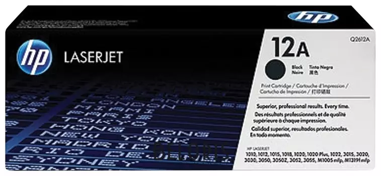 Картридж лазерный Hp (Q2612a) Laserjet 1018/3052/м1005 и др., №12а, оригинальный, ресурс 2000 стр.