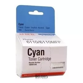 Картридж лазерный Xerox (106r01206) Phaser 6110, оригинальный, голубой, ресурс 1000 стр.