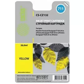 Картридж струйный CACTUS (CS-CZ132) для плоттеров HP DesignJet T120/T520, желтый