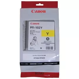 Картридж струйный CANON (PFI-102Y) iPF500/510/F600/605/610/650/655/700/710/720, желтый, оригинальный