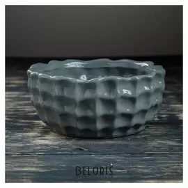 Кашпо-бонсайница керамическое серое 18*18*8 см