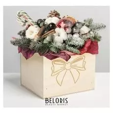 Кашпо деревянное «Бант», без ручки, 12.5 × 10.5 × 9.5 см