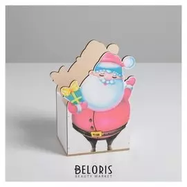 Кашпо деревянное детское "Дед мороз" 15,4 х 21