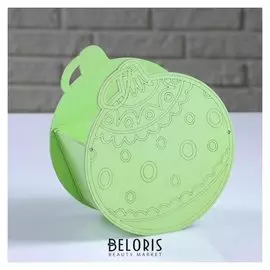 Кашпо деревянное "Игрушка ёлочная", салатовый, 16.5×9.2×18 см