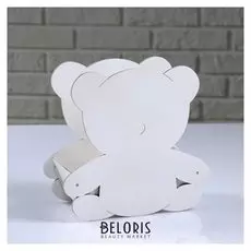 Кашпо деревянное "Мишка плюшевый", белый, 20×10×20 см