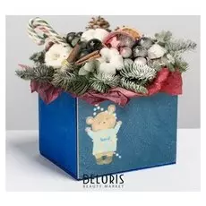 Кашпо деревянное «Персонаж», без ручки, 12.5 × 10.5 × 9.5 см