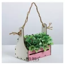 Кашпо флористическое «Нежность», розовый‒белый, 20 × 11 × 20 см