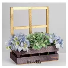 Кашпо флористическое с окном «Шик», золотая краска, 15 х 25 х 30(9) см