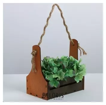 Кашпо флористическое «Счастье», мокко‒коричневый, 20 × 11 × 20 см