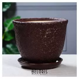 Кашпо "Глория" 4 л, шелк, цвет шоколад