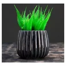 Кашпо керамическое сферическое синее 11*11,5см