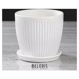 Кашпо "Осень" 1 л, вертикаль, белый лак