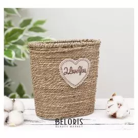 Кашпо плетёное овальное Flower, 15×10×15 см