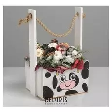 Кашпо с ручкой из веревки, персонажи, 15 х 8 х 8 см