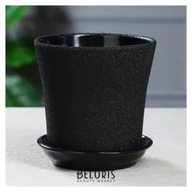 Кашпо "Вуаль" 1 л, шелк, черный