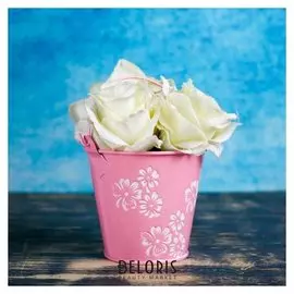 Кашпо-ведёрко оцинкованное "Нежный цветок"