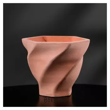 Кашпо винтовое розовое из бетона «Феерия», 10,5 х 9 см