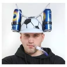 Каска «Футболист», с отверстиями под банки