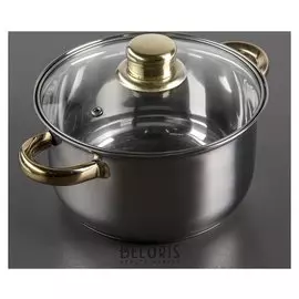 Кастрюля 2,2 л "Роскошь" 19 см, стеклянная крышка