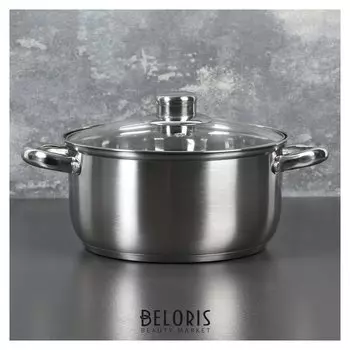 Кастрюля 3,2 л "Гретте", D=20 см, со стеклянной крышкой, капсульное дно