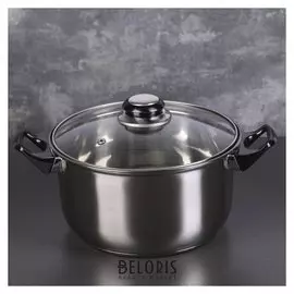 Кастрюля «Чёрная ночь», 3 л, стеклянная крышка