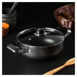 Кастрюля «Гранд», 2 л, стеклянная крышка, антипригарное покрытие, 20×8 см