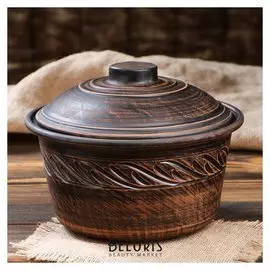 Кастрюля "Узорная" без ручек, декор, 2 л