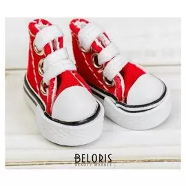 Кеды для кукол, длина подошвы 3,8 см, цвет красный