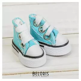 Кеды для кукол, длина подошвы 3,8 см, цвет голубой