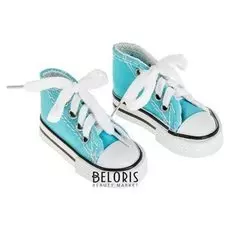 Кеды для кукол, длина подошвы 7,5 см, цвет голубой