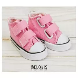 Кеды для кукол на липучках, длина подошвы 7 см, цвет розовый