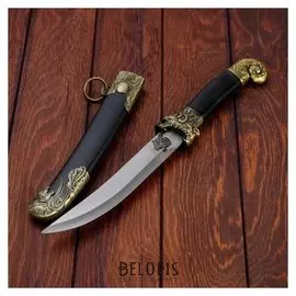 Кинжал, на ножнах мифическое чудище, под старое зол, рукоять черн, 40см