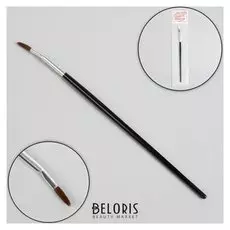 Кисть для дизайна ногтей загнутая точечная, 18,5 см, голова 12 × 4 мм, цвет чёрный