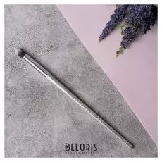 Кисть для макияжа «Shine», 17,9 см, в чехле, цвет серебряный