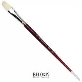 Кисть художественная Koh-i-noor щетина, плоская, овальная, №10, длинная ручка, блистер