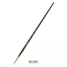 Кисть художественная Roubloff 1117, колонок, круглая, № 0, укороченная вставка, длинная ручка, матовая