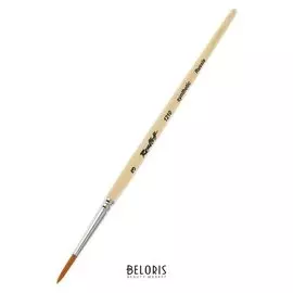 Кисть художественная Roubloff 1210, синтетика, круглая, № 3, короткая ручка, покрыта лаком