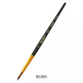 Кисть художественная Roubloff 1s15, синтетика, имитация колонка, круглая, № 4, укороченная вставка, короткая ручка