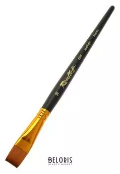 Кисть художественная Roubloff 1s25, синтетика, имитация колонка, плоская, № 16, короткая ручка