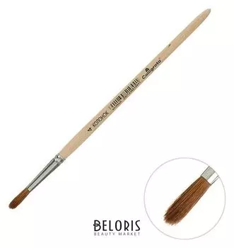 Кисть колонок круглая Calligrata №4 (Диаметр обоймы 4 мм; длина волоса 18 мм), ручка дерево