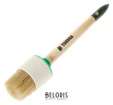 Кисть круглая Tundra, натуральная щетина, деревянная ручка, №14, 50 мм