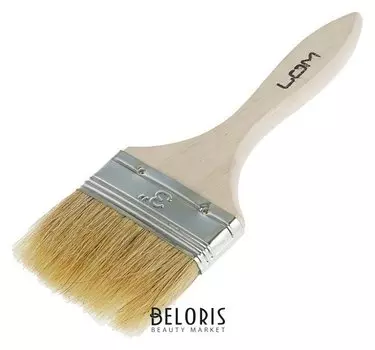 Кисть плоская Lom, натуральная щетина, деревянная ручка, 3", 75 мм