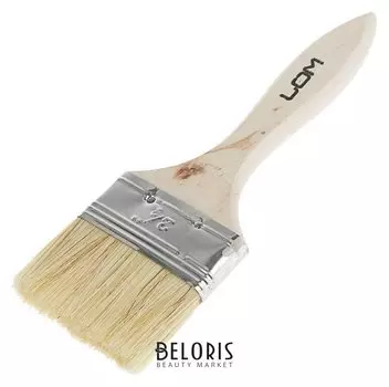 Кисть плоская Lom, натуральная щетина, деревянная ручка, 2.5", 63 мм