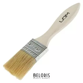 Кисть плоская Lom, натуральная щетина, деревянная ручка, 1.5", 38 мм